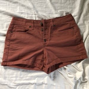 Deep Blush High Waisted Shorts